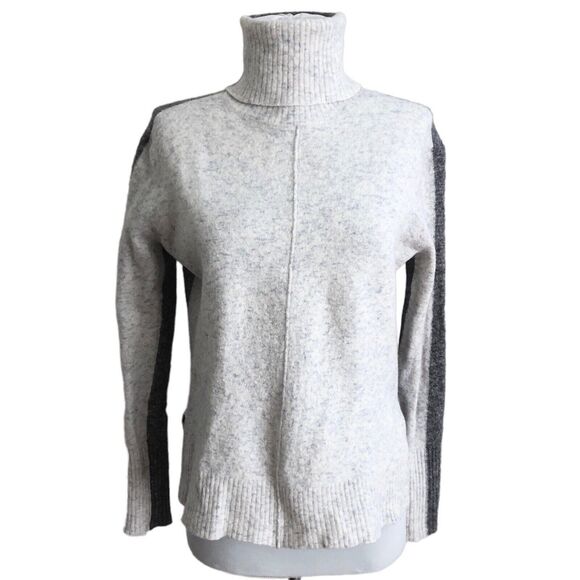 Athleta Transit Colorblock Turtleneck Merino Wool Sweater XS Cozy Cabincore - Picture 9 of 12